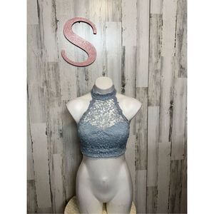 Blue laced blouse size 5